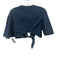 Free People Size 6 Dark Blue Cotton Tie Front Wide 1/2 Sleeve Denim Pants Set Dark Blue / 6