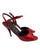 Gucci Shoe Size 42 Red Leather open toe Slingback Stiletto Sandals Red / 42