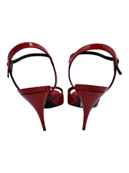Gucci Shoe Size 42 Red Leather open toe Slingback Stiletto Sandals Red / 42