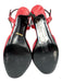 Gucci Shoe Size 42 Red Leather open toe Slingback Stiletto Sandals Red / 42