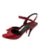 Gucci Shoe Size 42 Red Leather open toe Slingback Stiletto Sandals Red / 42