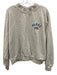 Parke Size S/M Light Grey Cotton Embroidered Mock Neck Sweatshirt Light Grey / S/M
