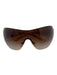 Prada Cream & Brown Acetate Gradient Side Logo Shield Sunglasses Cream & Brown