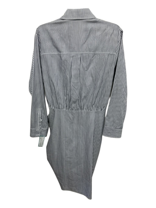 Veronica Beard Size 4 Blue & White Collar Pinstripe Button Up rouched Dress Blue & White / 4