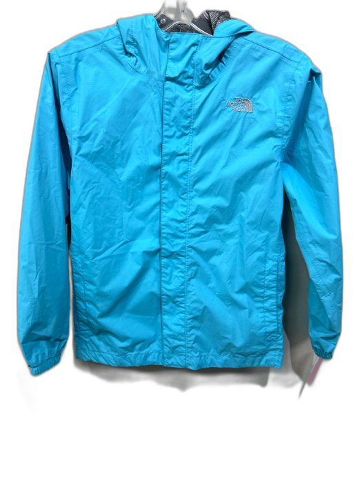 The North Face Size Large Light Blue Nylon Blend Hood Long Sleeve Jacket Light Blue / Large