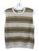 Jumper 1234 Size 3 Cream, Brown & Yellow Cashmere Knit Striped Ribbed Hem Vest Cream, Brown & Yellow / 3