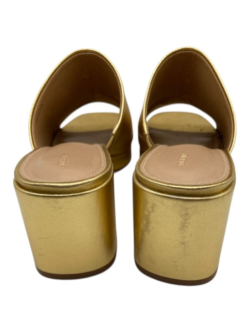 Maeve Shoe Size 39 Gold Leather Upper Metallic Platform Block Heel Sandal Mules Gold / 39