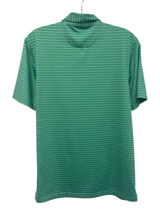 Masters Tech Size XL Green Polyester Striped Polo Men's Short Sleeve Shirt Green / XL