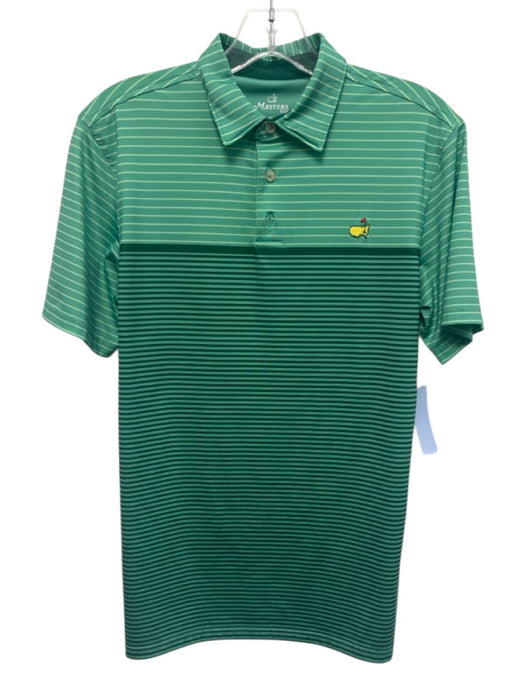 Masters Tech Size XL Green Polyester Striped Polo Men's Short Sleeve Shirt Green / XL