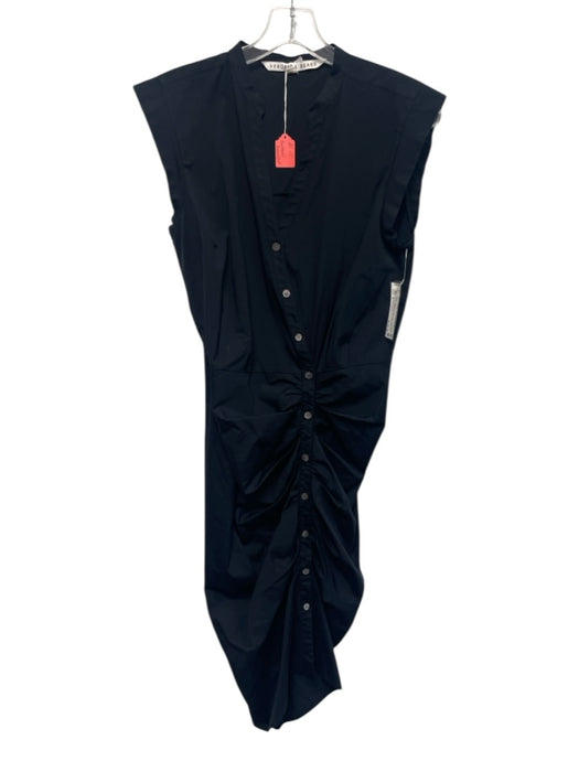 Veronica Beard Size 4 Dark Navy Cotton Blend Sleeveless Rouched Dress Dark Navy / 4
