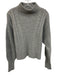 Veronica Beard Size S Grey Wool Blend Long Sleeve Cable Knit Mock Neck Sweater Grey / S