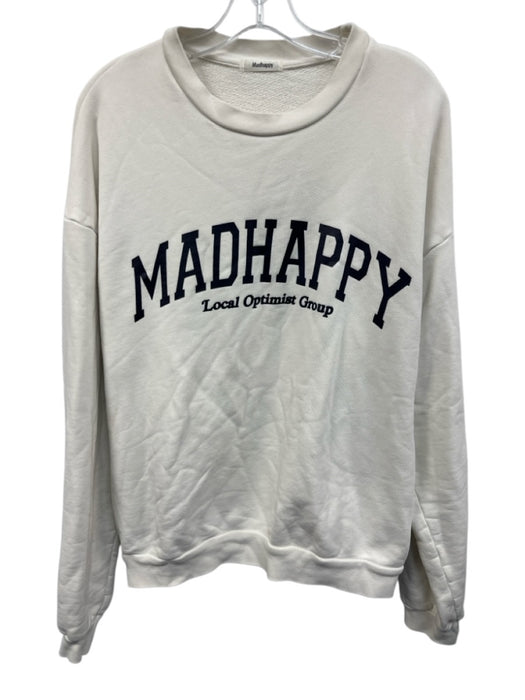 Madhappy Size M White Cotton Long Sleeve Logo Sweater White / M