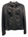Cole Haan Size M Black Leather Long Sleeve Zip Up Pockets Jacket Black / M