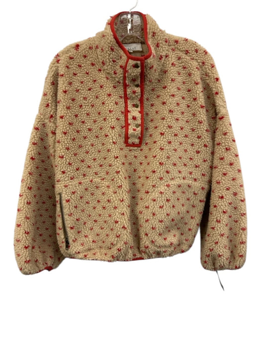 The Great Size 2 Beige & Red Polyester Fleece Long Sleeve Buttons Dots Jacket Beige & Red / 2