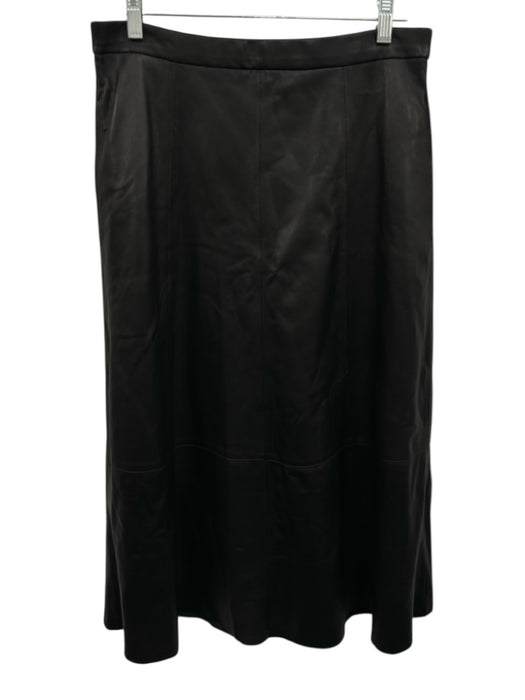 Vince Size 4 Black Leather Maxi Back Zip Skirt Black / 4