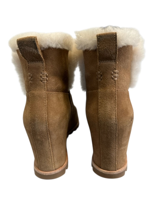 Ugg Shoe Size 9 Brown & White Leather Shearling Round Toe Boots Brown & White / 9