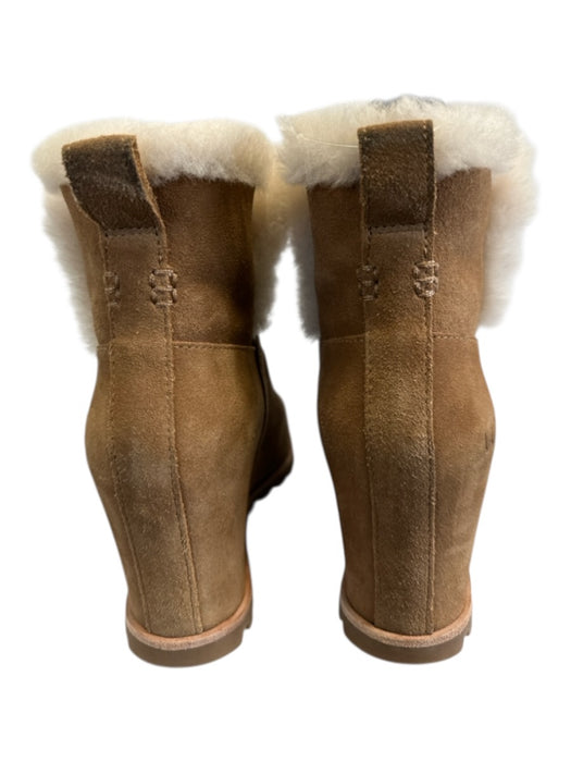 Ugg Shoe Size 9 Brown & White Leather Shearling Round Toe Boots Brown & White / 9