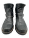 Frye Shoe Size 8 Black Leather Round Toe Strap Bootie Boots Black / 8