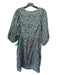 Trovata Birds of Paradis Size M Blue & Multi Cotton Floral Pintuck Dress Blue & Multi / M