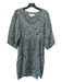 Trovata Birds of Paradis Size M Blue & Multi Cotton Floral Pintuck Dress Blue & Multi / M