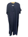 Inclan Studio Size M Navy Silk V Neck Drop Shoulder stitched detail Dress Navy / M