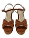 Paige Shoe Size 38.5 Brown Leather & Wood Platform Suede Criss Cross Sandals Brown / 38.5
