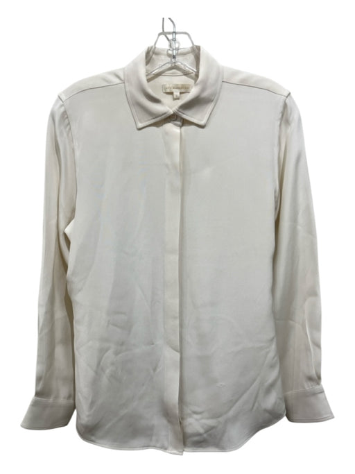 Ann Mashburn Size L Ivory Button Up Collar Long Sleeve Top Ivory / L