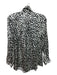 Ann Mashburn Size L Black, Gray, White Silk Long Sleeve Abstract Polka Dot Top Black, Gray, White / L