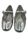 Larroude Shoe Size 8 Silver Patent Leather Mary Jane Buckle Round Toe Flats Silver / 8