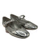 Larroude Shoe Size 8 Silver Patent Leather Mary Jane Buckle Round Toe Flats Silver / 8