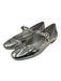 Larroude Shoe Size 8 Silver Patent Leather Mary Jane Buckle Round Toe Flats Silver / 8