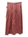 Ann Mashburn Size L White & Red Silk Gingham Pleated Waist Wrap Maxi Skirt White & Red / L