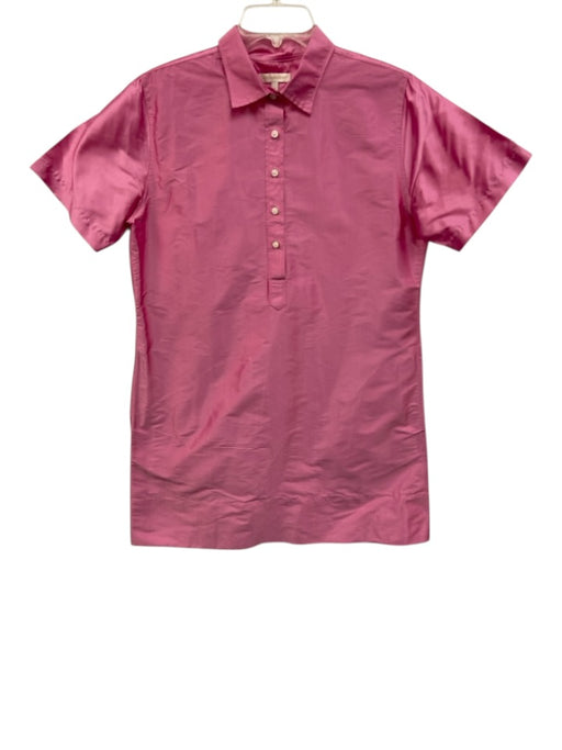 Ann Mashburn Size L Pink No Fabric Tag Short Sleeve 1/2 Button Collared Dress Pink / L
