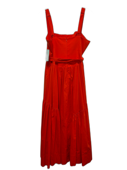 Cinq a Sept Size 8 Hot Orange Cotton Blend Sleeveless 1/2 Button Dress Hot Orange / 8