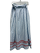Ann Mashburn Size L White, Blue & Red Cotton Striped Wavy Detail Wrap Midi Skirt White, Blue & Red / L