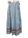 Ann Mashburn Size L White, Blue & Red Cotton Striped Wavy Detail Wrap Midi Skirt White, Blue & Red / L