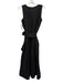 Ann Mashburn Size M Black Linen Sleeveless Pintuck Pleats Back Zip Dress Black / M