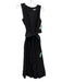 Ann Mashburn Size M Black Linen Sleeveless Pintuck Pleats Back Zip Dress Black / M