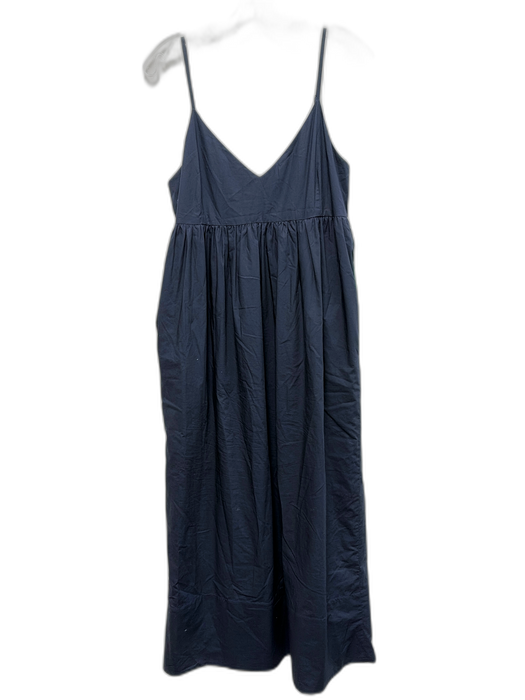 Jenni Kayne Size S Navy Blue No Fabric Tag Spaghetti Strap Gathered V Neck Dress Navy Blue / S
