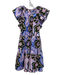 Marie Oliver Size XS Purple, Blue & Green Linen & Cotton Abstract Print Dress Purple, Blue & Green / XS
