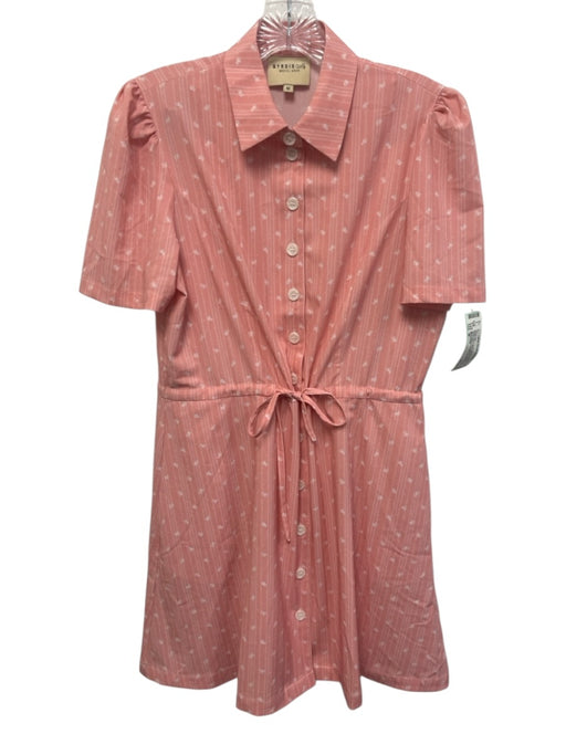 Byrdie Golf Size M Peach Pink & white Polyester Blend Floral Stripe Dress Set Peach Pink & white / M