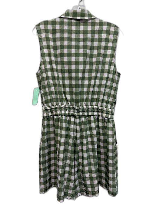 Byrdie Golf Size M White & Green Polyester Blend Gingham Sleeveless Romper White & Green / M