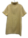 Pomander Place Size L Yellow & White Polyester Waffle Knit Short Sleeve Dress Yellow & White / L