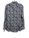 Ann Mashburn Size L Cream White & Blue Cotton Floral Long Sleeve Collared Top Cream White & Blue / L