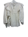 Cleobella Size M White Cotton Ruffle Shoulder Swiss Dot Tassel Detail Top White / M
