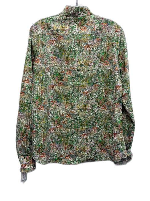 Ann Mashburn Size M white, green & red Cotton Botanical Long Sleeve Top white, green & red / M