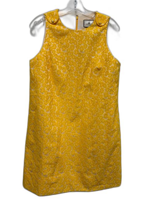 Tuckernuck Size M Yellow & Cream Beige Polyester Floral Embroidered Dress Yellow & Cream Beige / M