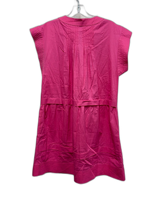 Hunter Bell Size S Pink Cotton Cap Sleeve Pintuck Bib Front V Neck Dress Pink / S
