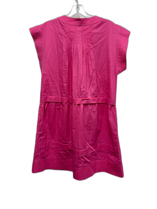 Hunter Bell Size S Pink Cotton Cap Sleeve Pintuck Bib Front V Neck Dress Pink / S