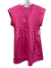 Hunter Bell Size S Pink Cotton Cap Sleeve Pintuck Bib Front V Neck Dress Pink / S